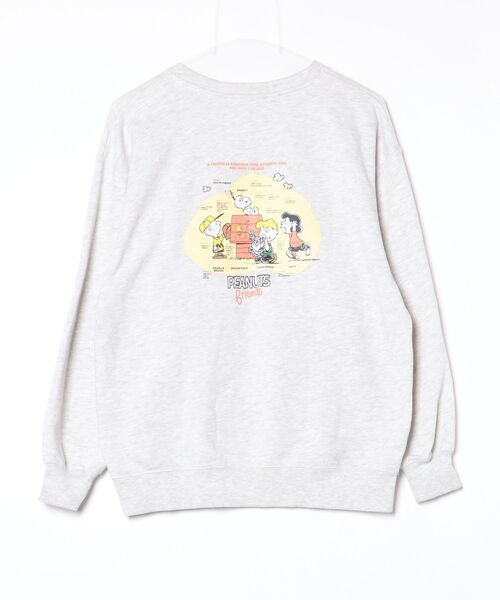 「PEANUTS」 ワンポイントスウェットカットソー FREE グレー メンズ_画像2