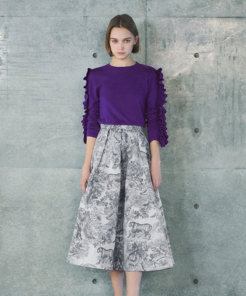 「ELFRANK」 長袖ニット FREE パープル レディース_画像2