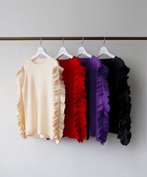 「ELFRANK」 長袖ニット FREE パープル レディース_画像4