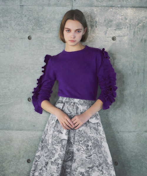 「ELFRANK」 長袖ニット FREE パープル レディース_画像5