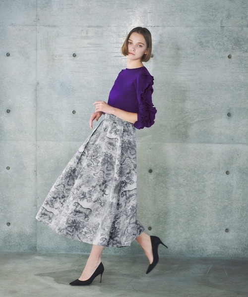 「ELFRANK」 長袖ニット FREE パープル レディース_画像7