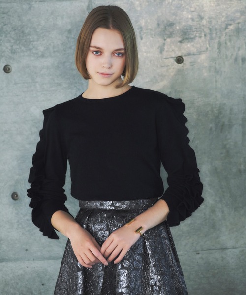 「ELFRANK」 長袖ニット FREE パープル レディース_画像8