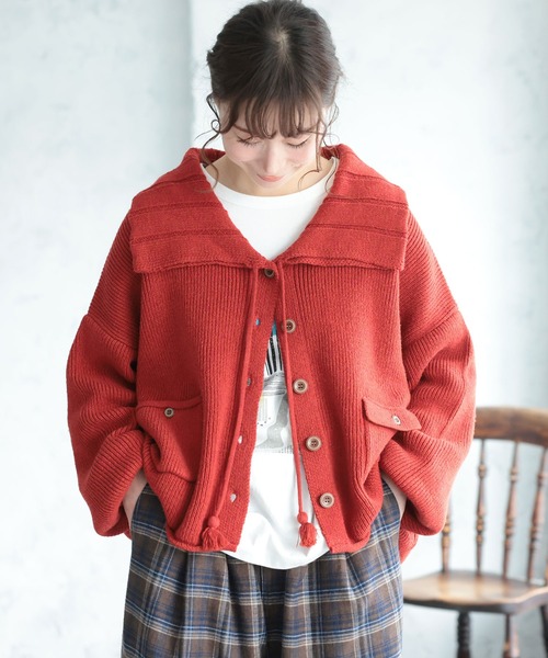 KAPITAL 赤系ニットカーディガン 楽天市場】【期間限定：6,480円→1,990円！】 【即納】 ニット