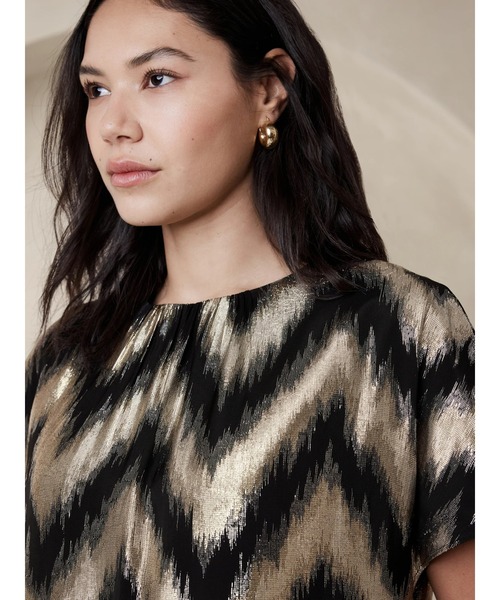 「BANANA REPUBLIC FACTORY STORE」 半袖ブラウス S ブラック系その他 レディース_画像2