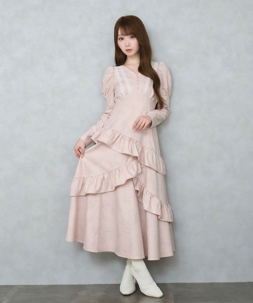 ワンピース Rose' Muse / Pleats floral print dress Rose Muse（ロゼミューズ） ワンピース Peony flower print dress