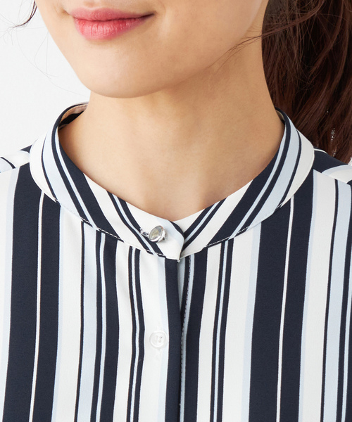 「A/C DESIGN BY ALPHA CUBIC」 7分袖ワンピース 9号 ネイビー レディース_画像5