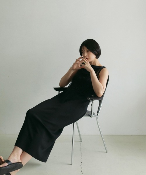 「anuke」 ノースリーブニット FREE ゴールド レディース_画像2