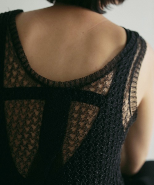 「anuke」 ノースリーブニット FREE ゴールド レディース_画像3