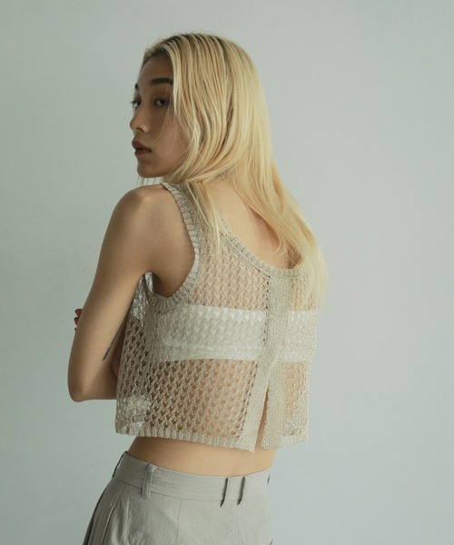 「anuke」 ノースリーブニット FREE ゴールド レディース_画像5
