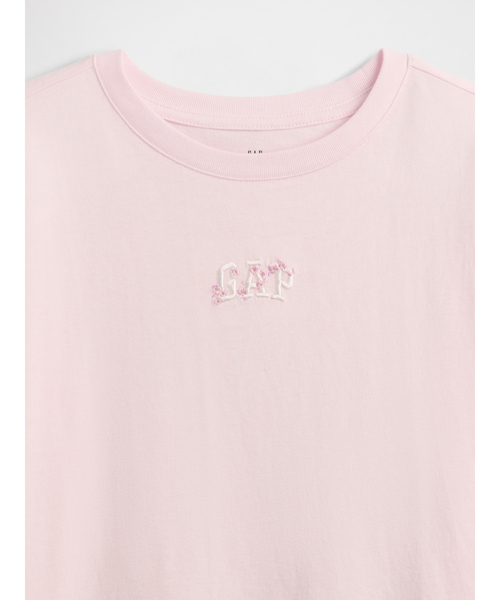 新品　ピンクロゴ　トップス　Mサイズ　ジャザサイズ GAP（ギャップ） tシャツ オーバーサイズ SAKURA GAPロゴTシャツ