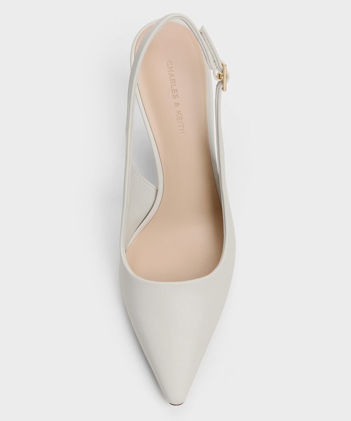 【美品・箱付き】CHARLES & KEITH KYRAパンプス ホワイト 37 CHARLES ＆ KEITH（チャールズ&キース） パンプス Kerra ケラ ポイン