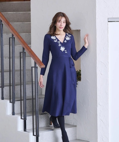 Chesty（チェスティ） ワンピース ノーブルカシュクールニット