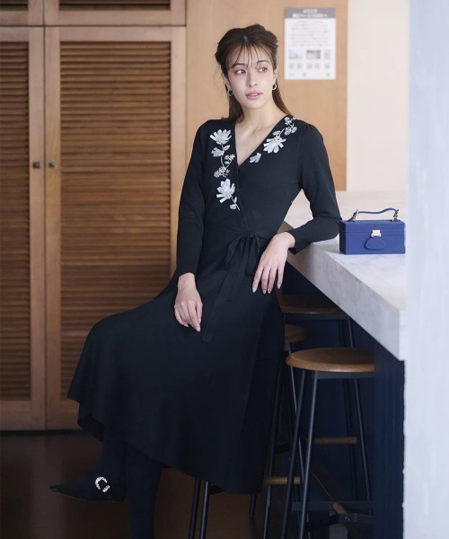 Chesty（チェスティ） ワンピース ノーブルカシュクールニット