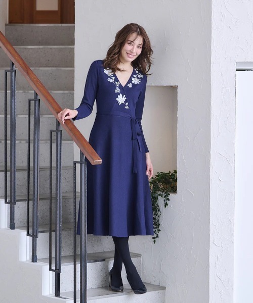 Chesty（チェスティ） ワンピース ノーブルカシュクールニット