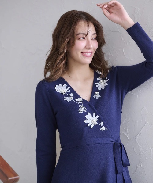 Chesty（チェスティ） ワンピース ノーブルカシュクールニット