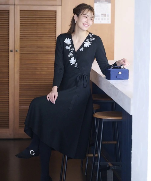 Chesty（チェスティ） ワンピース ノーブルカシュクールニット