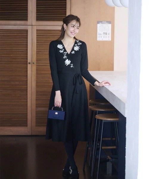 Chesty（チェスティ） ワンピース ノーブルカシュクールニット