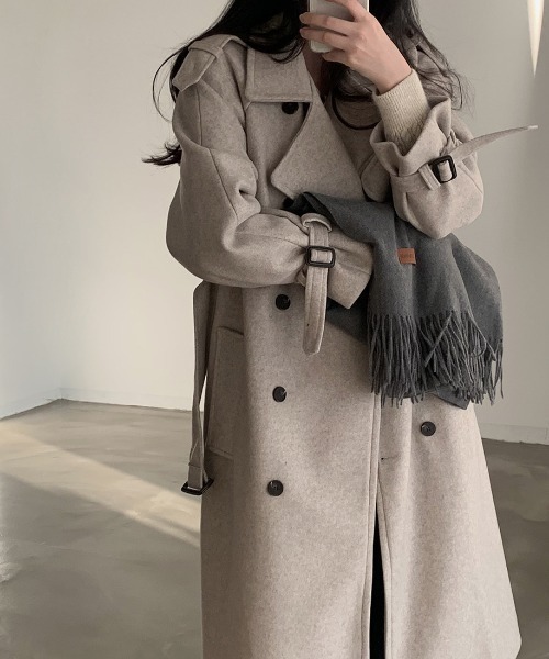 「N.s」 チェスターコート FREE チャコールグレー レディース_画像2