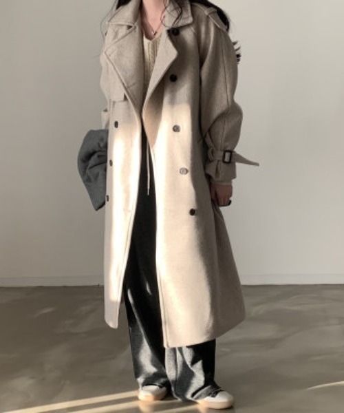 「N.s」 チェスターコート FREE チャコールグレー レディース_画像3