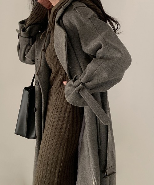 「N.s」 チェスターコート FREE チャコールグレー レディース_画像4