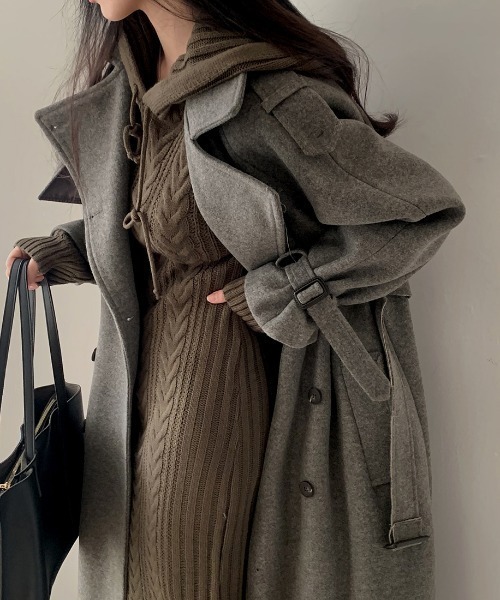 「N.s」 チェスターコート FREE チャコールグレー レディース_画像7