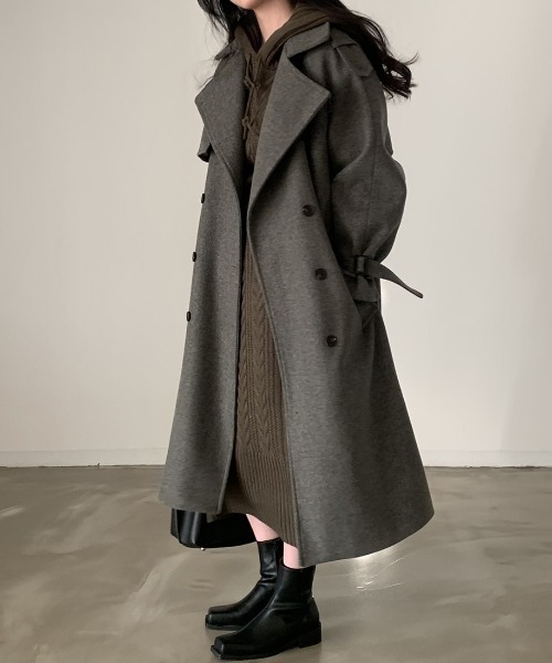 「N.s」 チェスターコート FREE チャコールグレー レディース_画像8