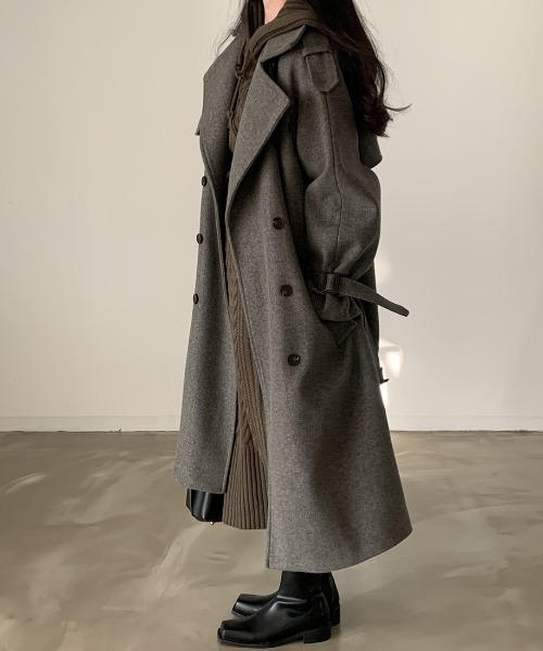 「N.s」 チェスターコート FREE チャコールグレー レディース_画像9
