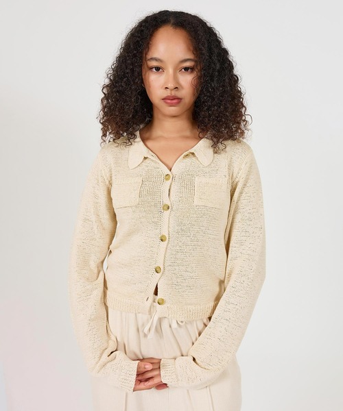 「TINA：JOJUN」 ニットカーディガン M オートミール レディース_画像6