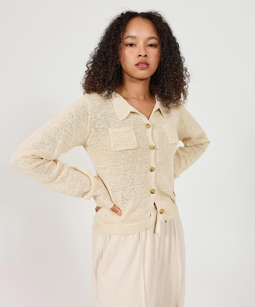 「TINA：JOJUN」 ニットカーディガン M オートミール レディース_画像7