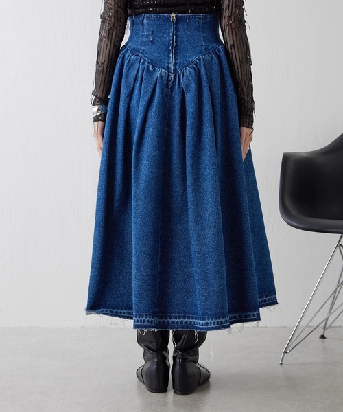 「COLLAGE GALLARDAGALANTE」 デニムスカート 1 ブルー レディース_画像3