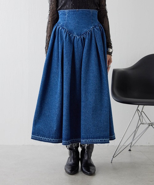 「COLLAGE GALLARDAGALANTE」 デニムスカート 1 ブルー レディース_画像8