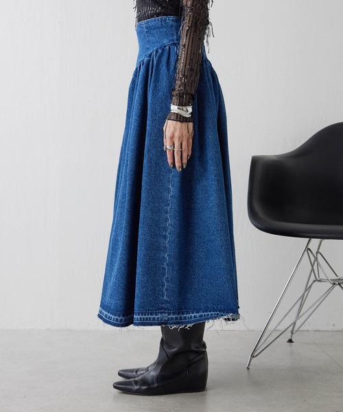 「COLLAGE GALLARDAGALANTE」 デニムスカート 1 ブルー レディース_画像9