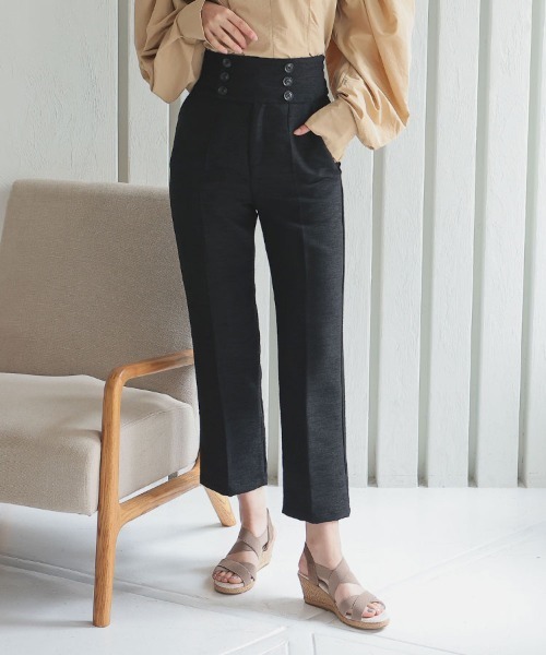 「DONOBAN」 スラックス M ブラック系その他 レディース_画像4