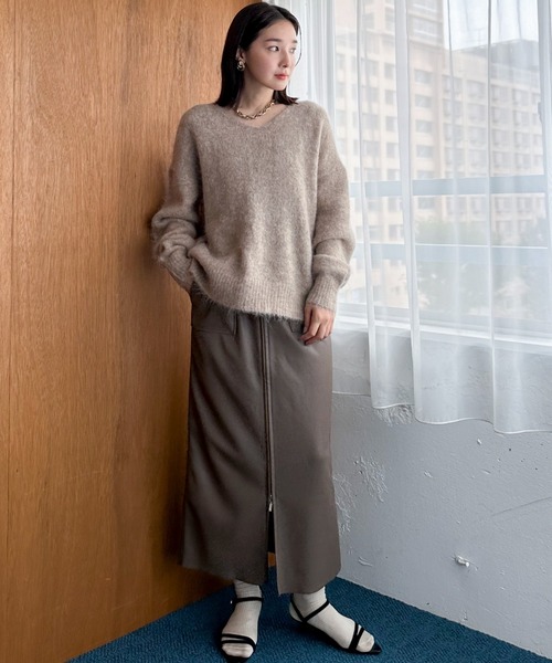 「DOUX ARCHIVES」 長袖ニット 38 ベージュ レディース_画像2