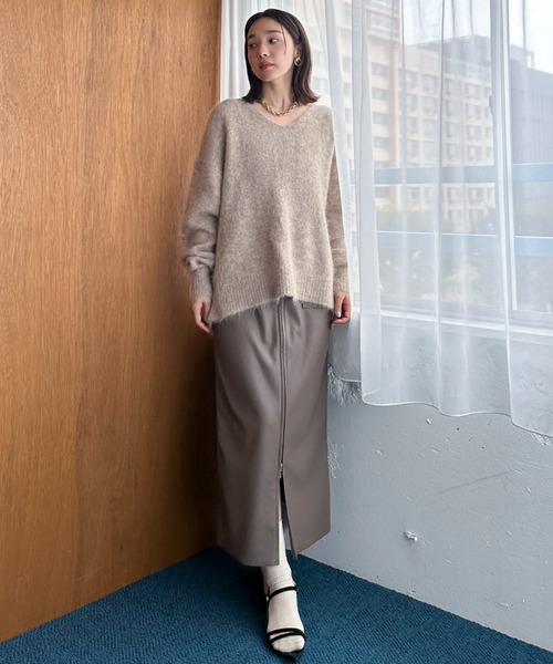 「DOUX ARCHIVES」 長袖ニット 38 ベージュ レディース_画像3