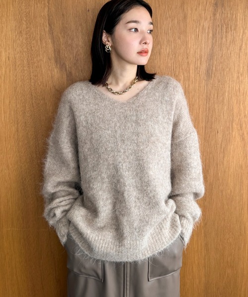 「DOUX ARCHIVES」 長袖ニット 38 ベージュ レディース_画像4