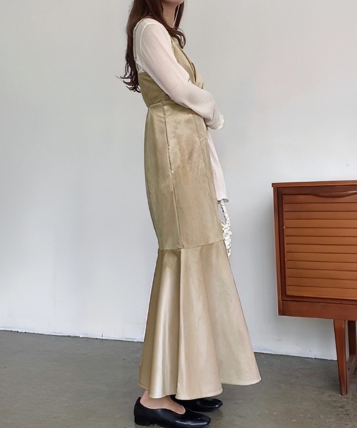 「FILLOU」 キャミソールワンピース MEDIUM アイボリー レディース_画像6