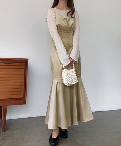 「FILLOU」 キャミソールワンピース MEDIUM アイボリー レディース_画像7