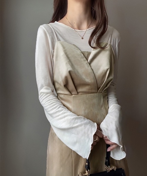 「FILLOU」 キャミソールワンピース MEDIUM アイボリー レディース_画像8