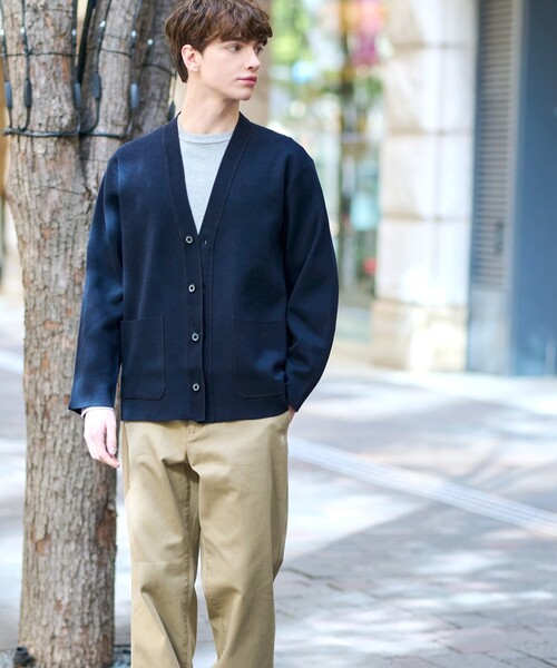 「DRESSTERIOR」 ニットカーディガン 91 オレンジ メンズ_画像3