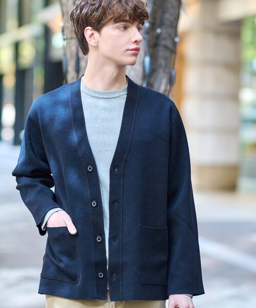 「DRESSTERIOR」 ニットカーディガン 91 オレンジ メンズ_画像4