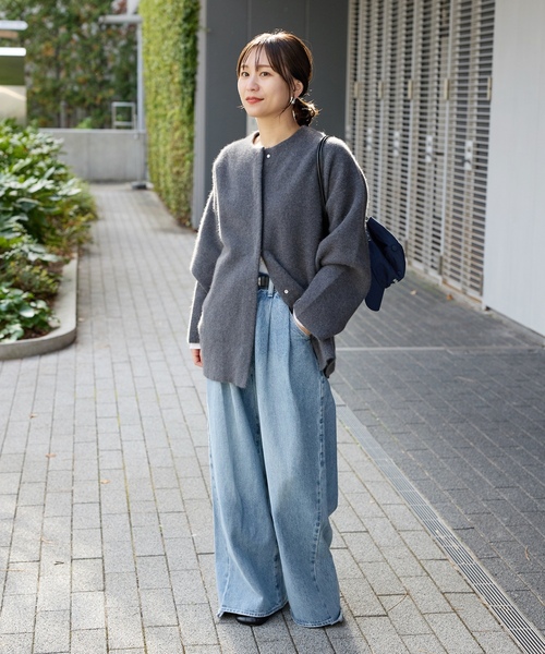 「JOURNAL STANDARD」 ノーカラージャケット - ベージュ レディースの画像