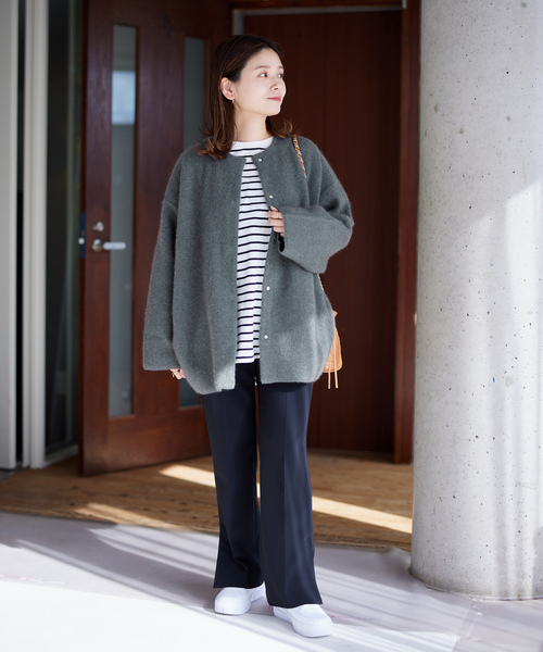 「JOURNAL STANDARD」 ノーカラージャケット - ベージュ レディースの画像