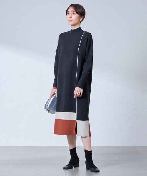 「CAST:」 ニットワンピース M ネイビー レディース_画像4