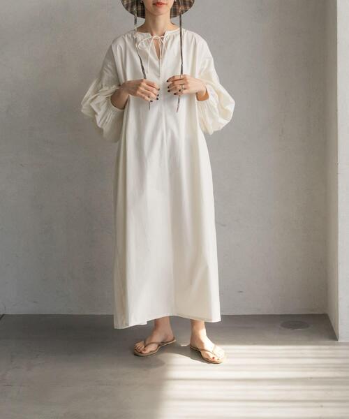 「URBAN RESEARCH DOORS」 長袖ワンピース MEDIUM オフホワイト レディースの画像