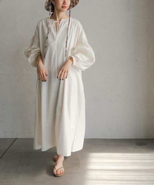 「URBAN RESEARCH DOORS」 長袖ワンピース MEDIUM オフホワイト レディースの画像