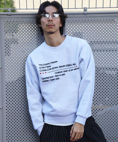 「FFEIN」 スウェットカットソー LARGE アッシュグレー メンズ_画像2