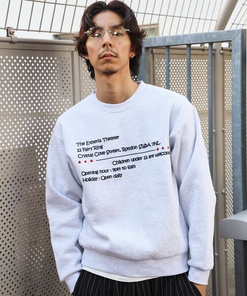 「FFEIN」 スウェットカットソー LARGE アッシュグレー メンズ_画像3