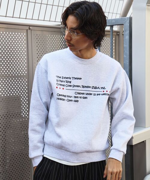 「FFEIN」 スウェットカットソー LARGE アッシュグレー メンズ_画像4