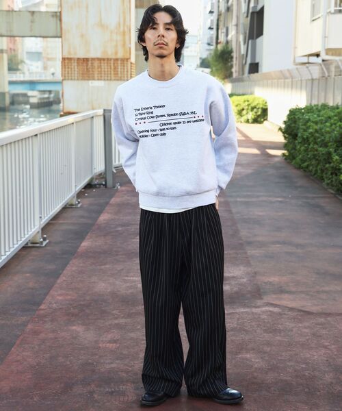 「FFEIN」 スウェットカットソー LARGE アッシュグレー メンズ_画像6